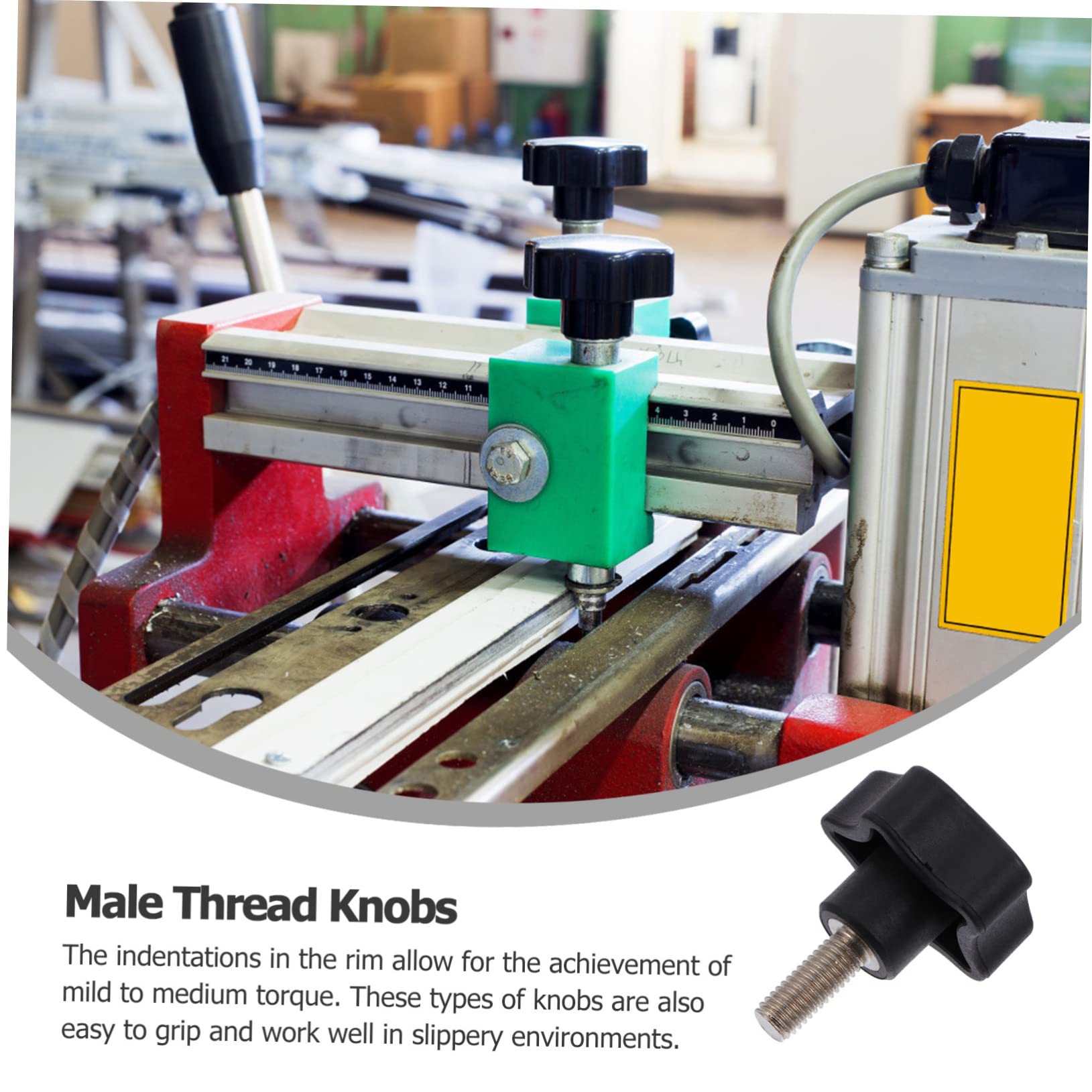 Alipis Plum Blossom Rubber Head Nut Male Thread Knobs Screw Nuts for Machinery Latche