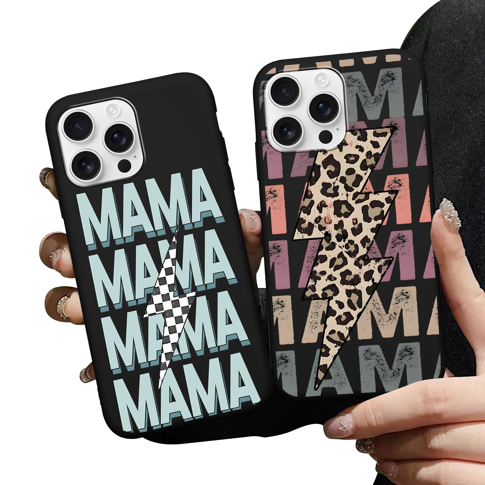 DOEMTY 2 Pack Cool Mama Phone Cases for iPhone 16 Plus Case Soft Shockproof Protective for Women Girls Phone Cover Funda for iPhone 16 Plus 6.7 Inch