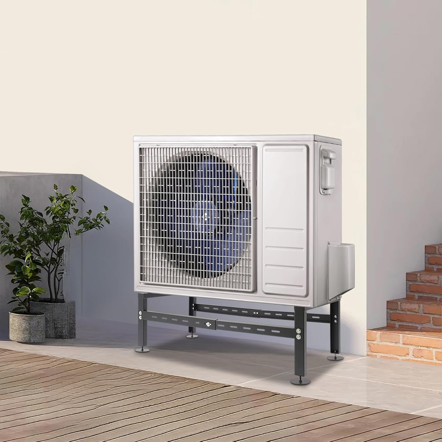 Mini Split Ground Stand Heavy Duty Adjustable Condenser Stand for Ductless Air Conditioners Heat Pumps, Max Load 770LBS