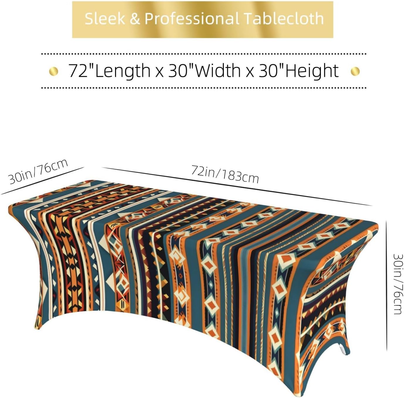 Native American Pattern Print Table Cover Rectangular Tablecloth for 6-Foot Tables for Wedding Banquets Outdoor