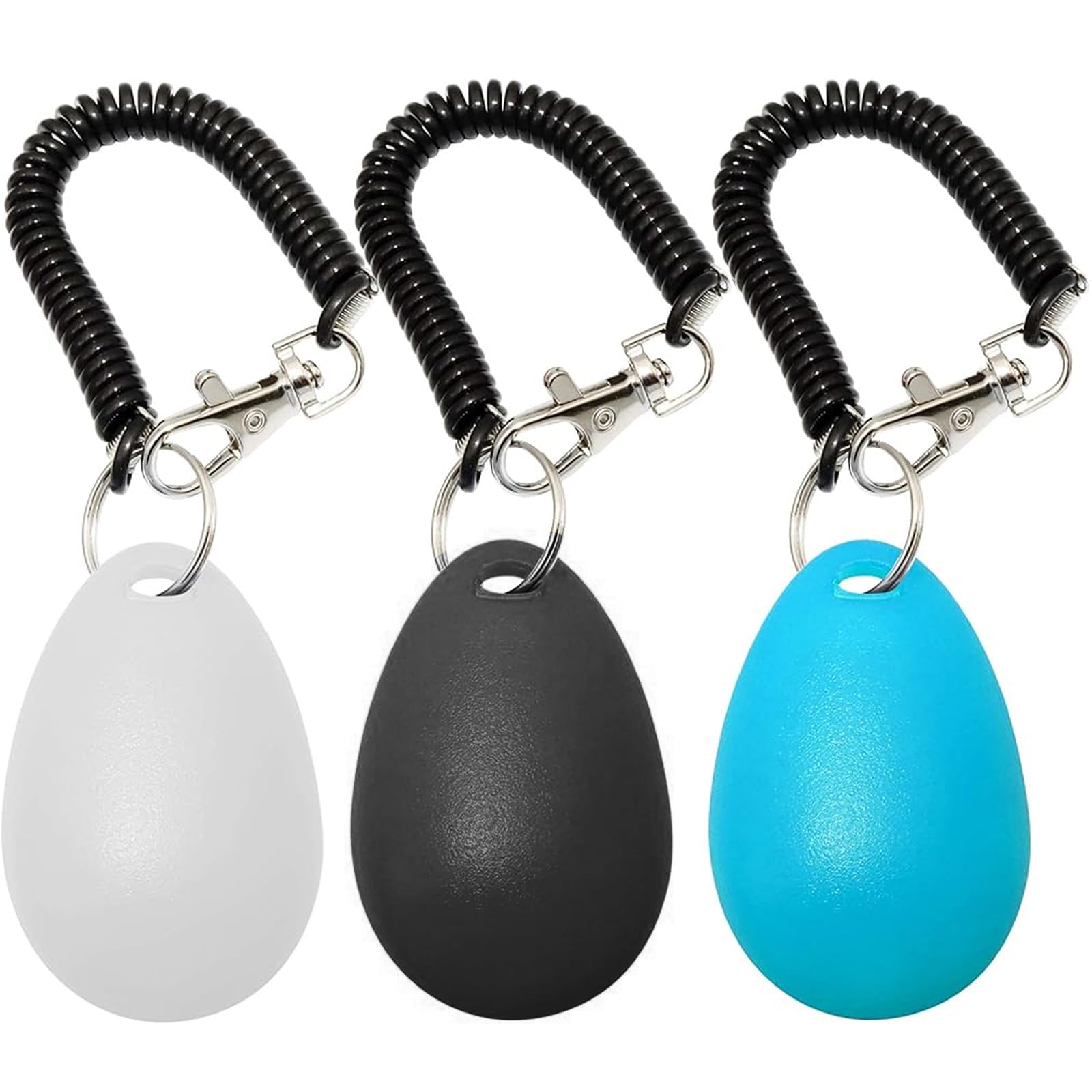 Dog Training Clicker with Wrist Strap Durable Lightweight Easy to Use,Pet Training Clicker for Cats Puppy Birds Horses,Perfect for Behavioral Training 3-Pack (Black,White and Water Lake Blue) (3) - image 2