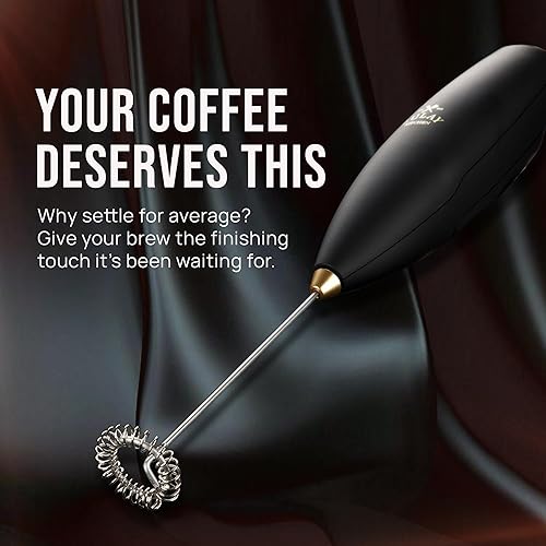 Vista 308 de Zulay Kitchen - Espumador de leche de mano con pilas AA Duracell: batidora de bebidas resistente para café, latte, capuchino y más, color aurora