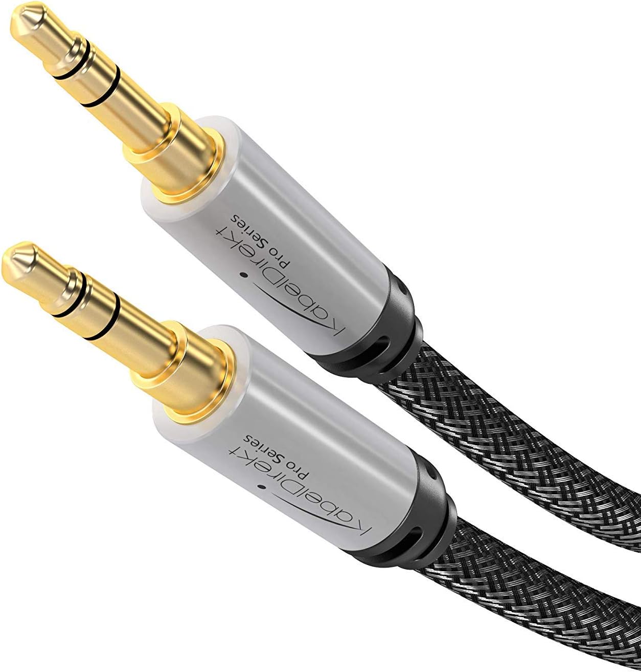 Aux cable – 0.5m – 3.5mm, designed in Germany with break-proof metal plug (headphone cable & aux cable for car/iPhone/laptop, jack to jack cable, nylon) by CableDirect