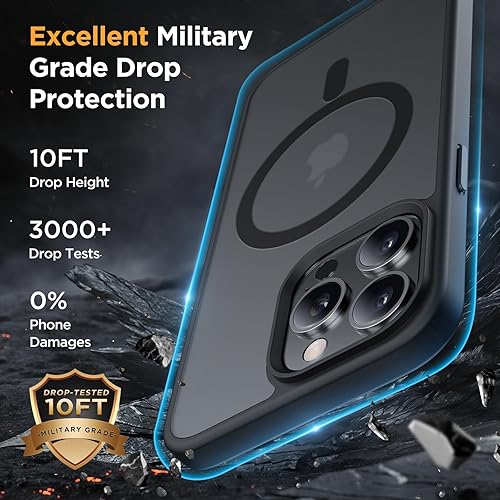 Miniatura 52 de Miracase - Funda magnética para iPhone 13 de 6.1 pulgadas (compatible con MagSafe) (con 2 protectores de pantalla), protección de grado militar