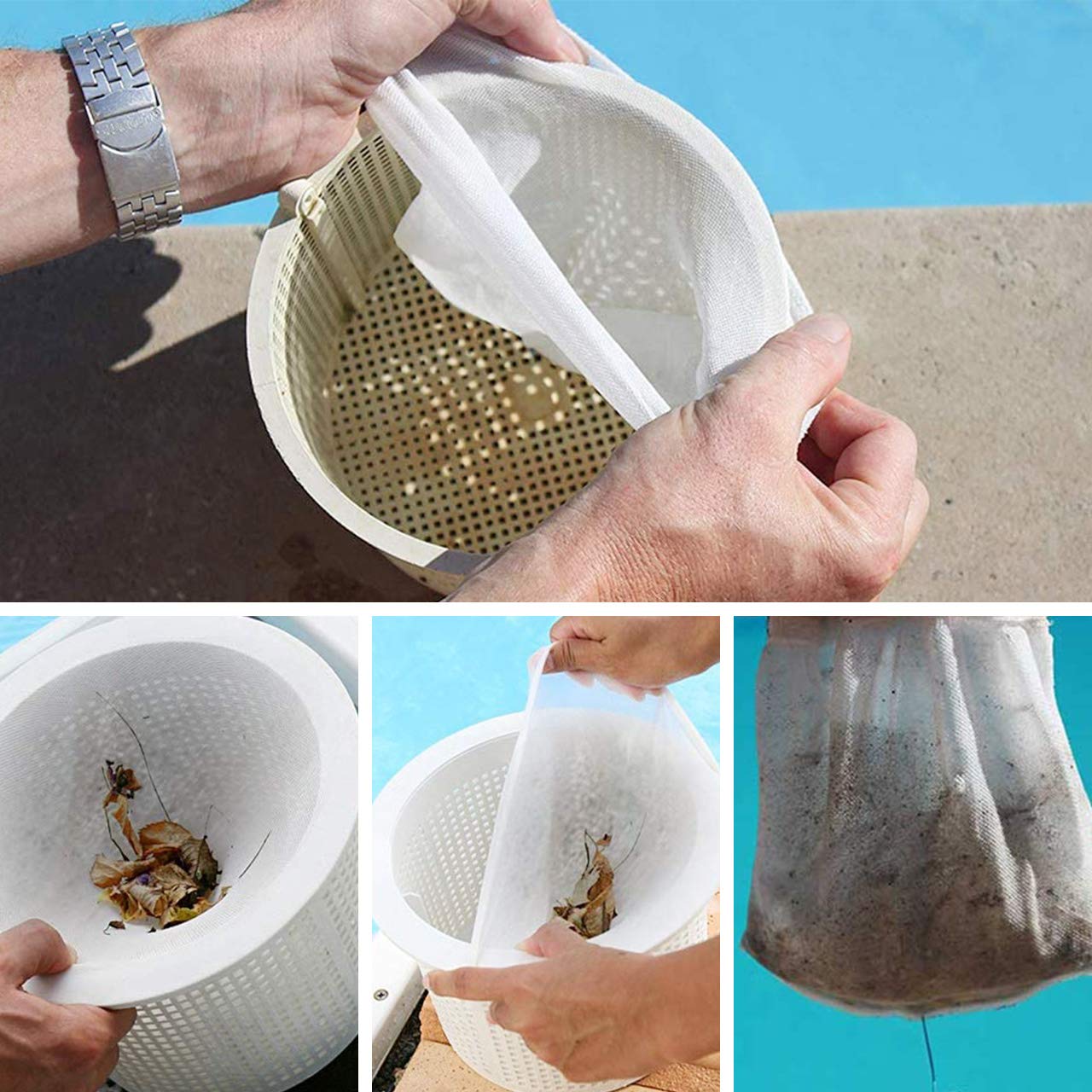 Confezione da 20 calze per skimmer da piscina: cestelli filtranti e skimmer | Leroy Merlin