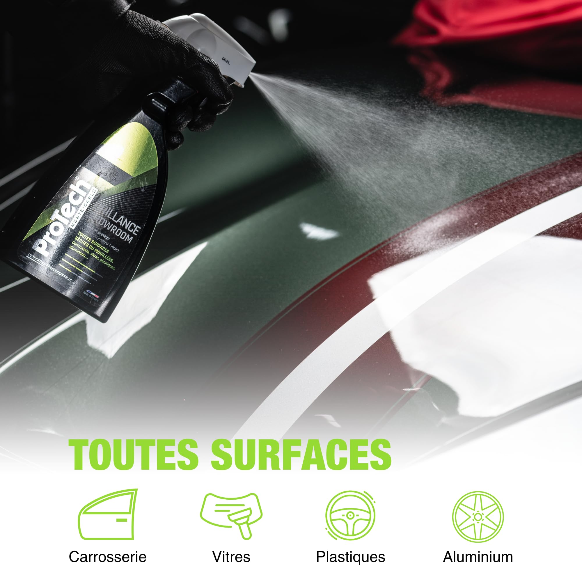 ProTechMC Kit Nettoyant Voiture Intérieur Extérieur 3x500ml + Microfibre - Made In France