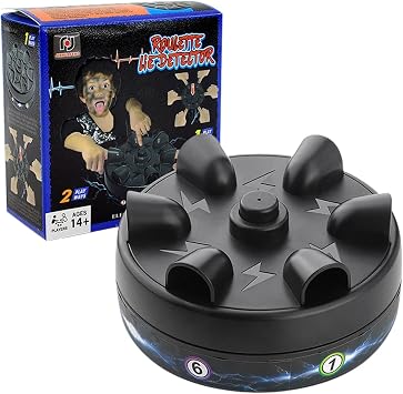 Shock Roulette Game, Electric Shocking , Finger Shock Game, Funny Toy For 2-6 Palyers, Lies Detector Game - Six-Finger Multiplayer Finger Electric Shock Device