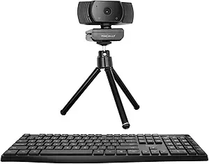 Macally 2.4G Wireless Keyboard an a 1080P Webcam, Enjoy Clear Streaming