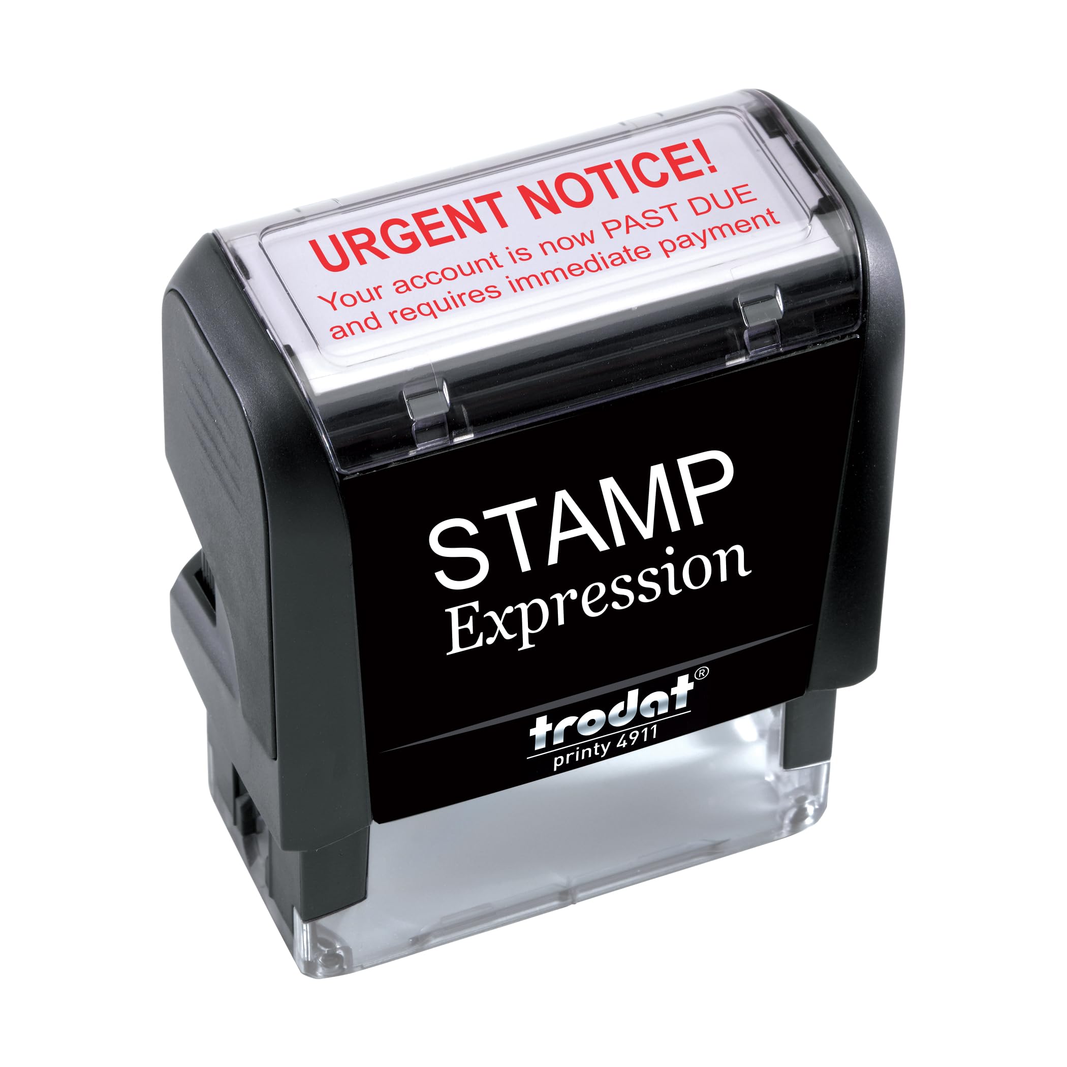 StampExpression - Past Due! Urgent Notice Your Account is Now Past Due and Requires Immediate Payment Office Self Inking Rubber Stamp - Red Ink (A-5979)