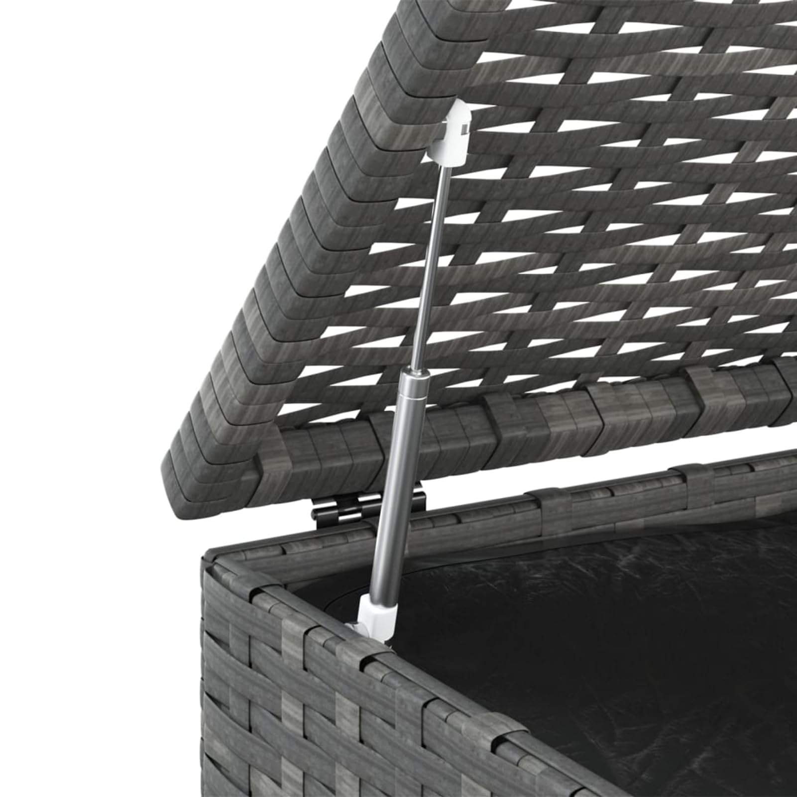 Tidyard Cassapanca da giardino in rattan PE Baule da stoccaggio Cassapanca da giardino esterno grigio 100 x 49 x 103,5 cm