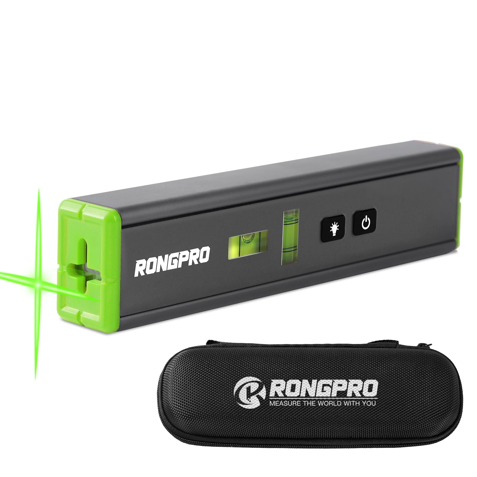 Portable Laser Level with Light -Multipurpose Magnetic Pocket Level 15Ft Cross Leveling Line,Mini Torpedo Level for Hanging Picture Wall Writing Home Renovation-Green line