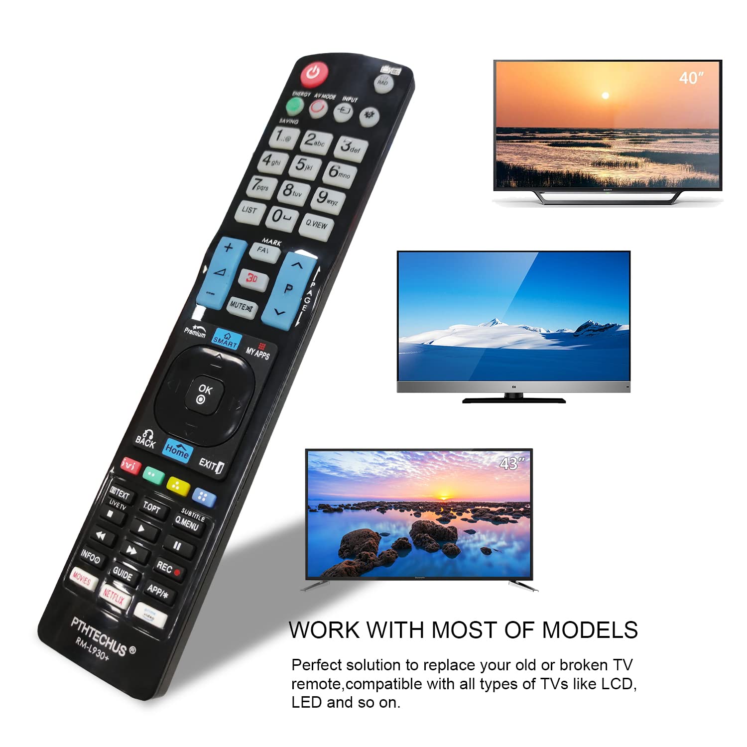 Telecomando Universale Per LG Smart TV LED LCD 3D HDTV - Senza Configurazione, Plug & Play