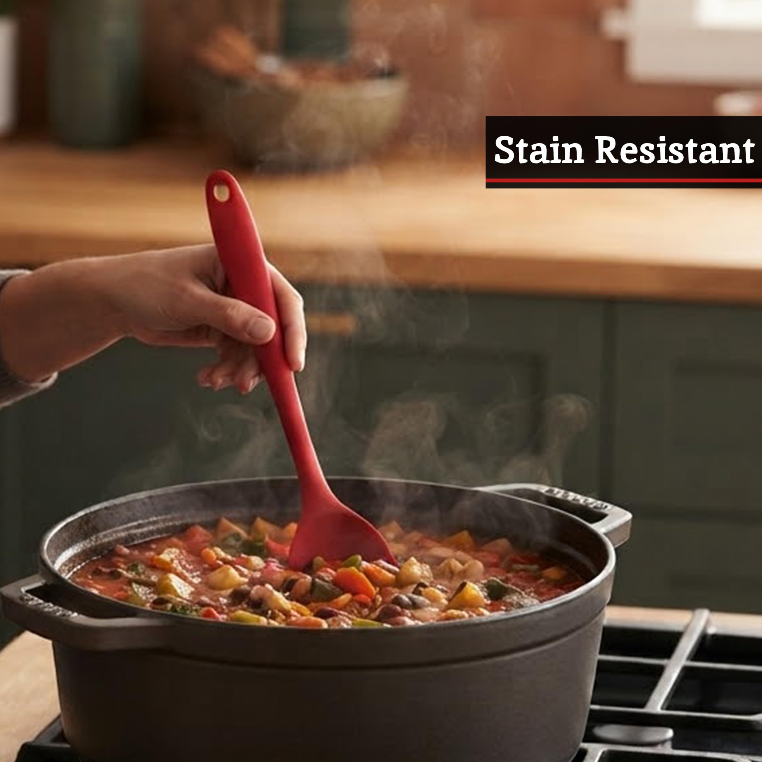 Premier Housewares - Juego de utensilios de cocina (7 piezas, silicona), color rojo