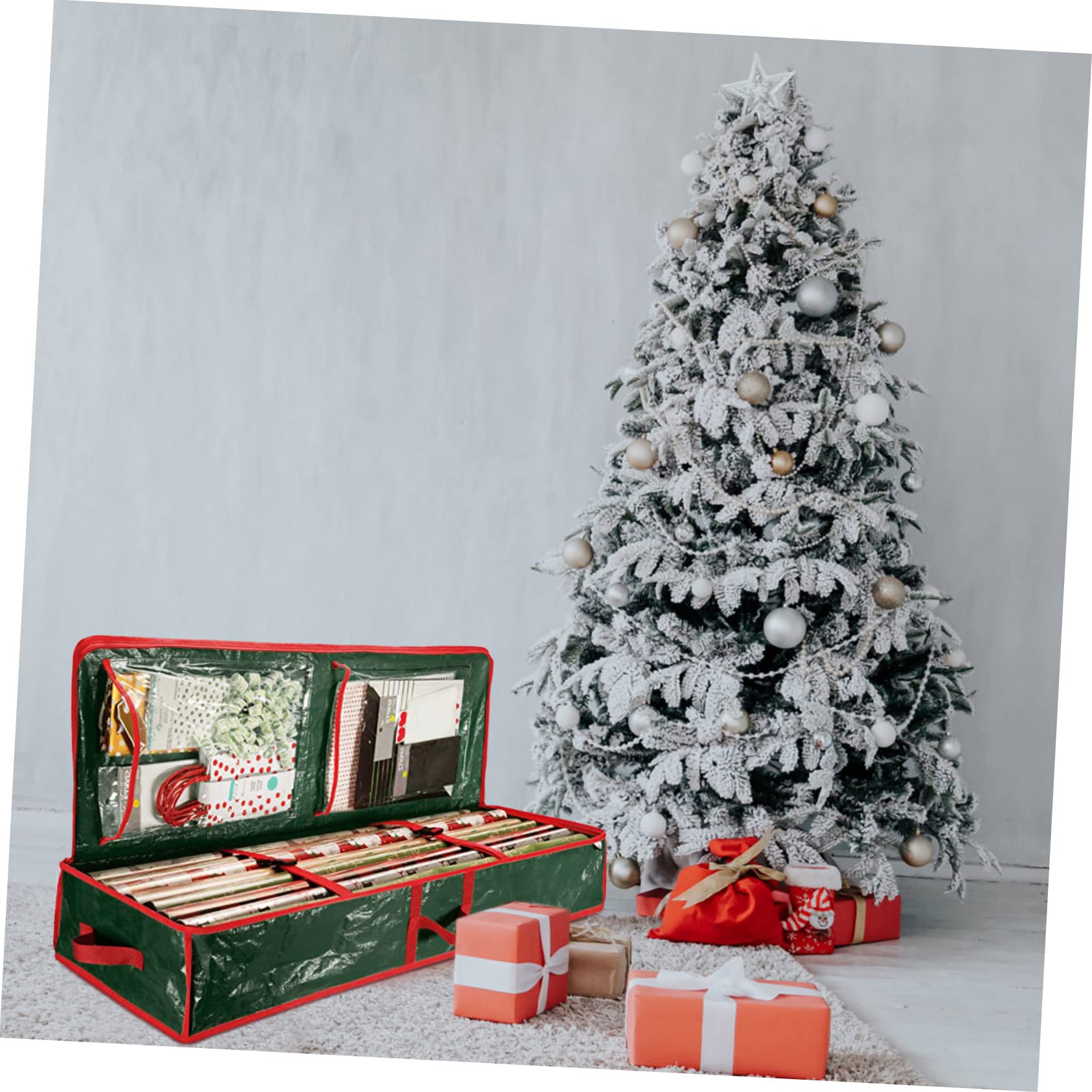 Geschenkpapier Aufbewahrungsbeutel mit Vielen Fächern, unter Bett, Grün
