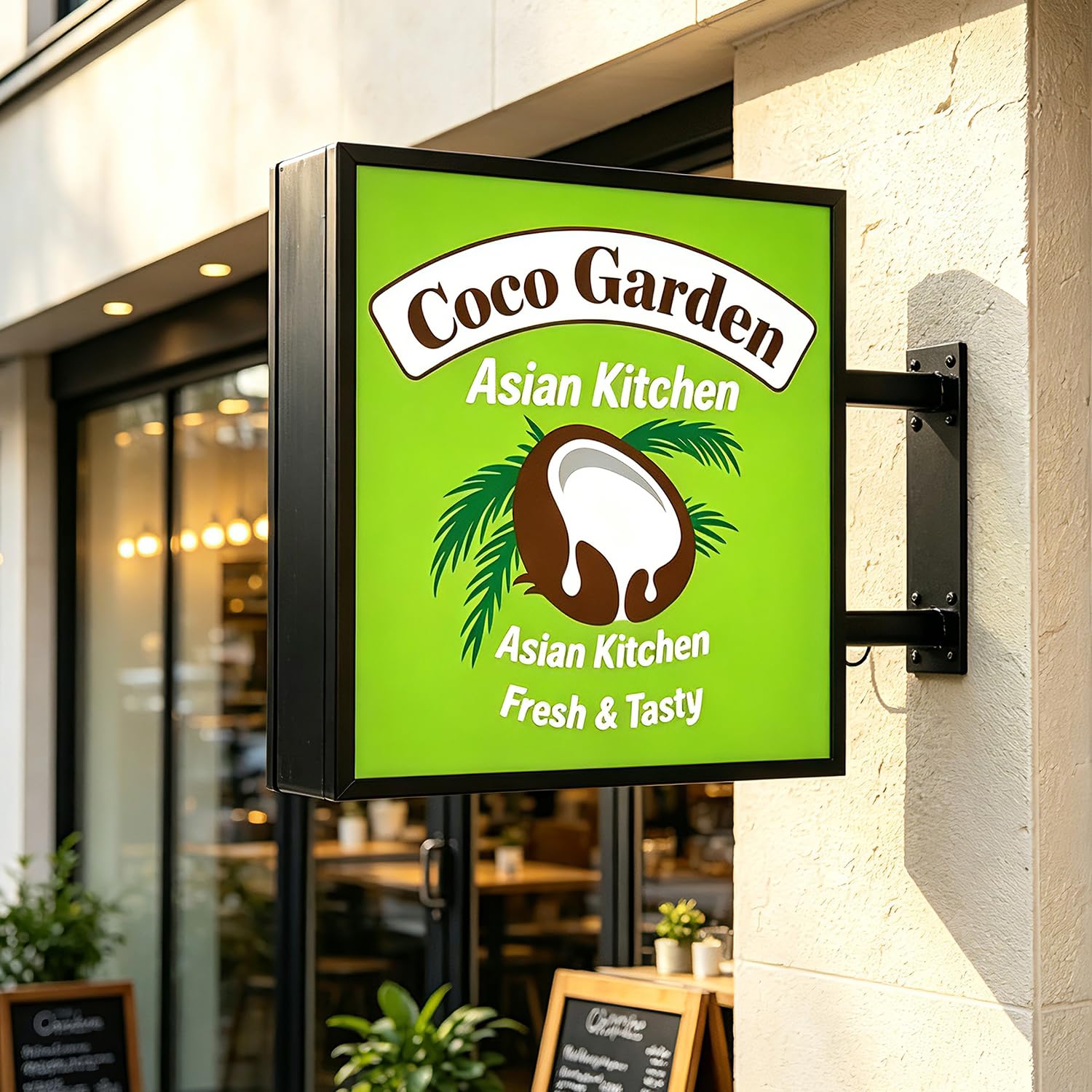 Insegna Luminosa Personalizzata Quadrata con Logo, Light Box LED Personalizzato per Negozio, Bar, Ristorante, Ufficio, Vetrina e Attività Commerciali