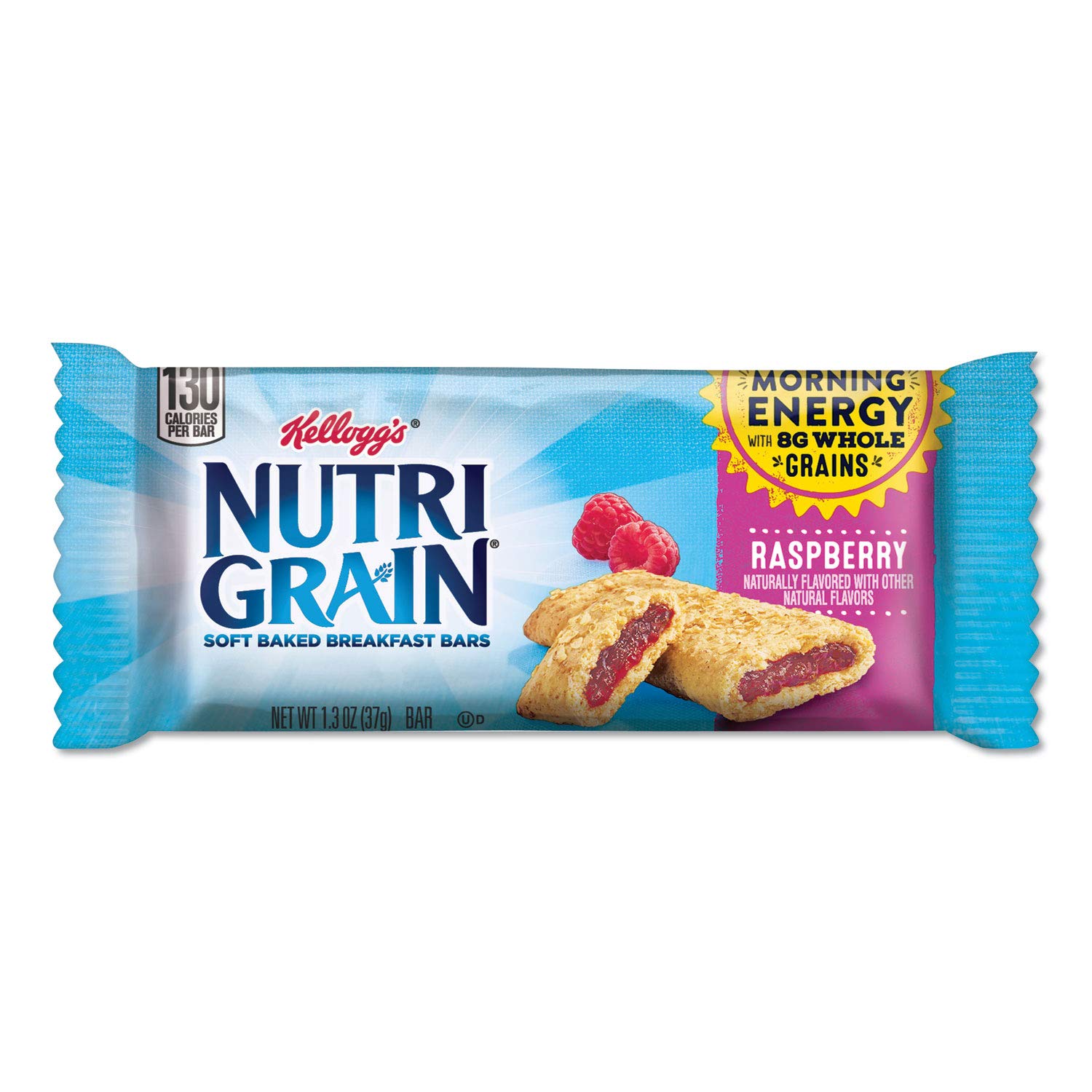 Kellogg's Nutri-Grain Bars, Raspberry, 1.3 Oz, Box of 16