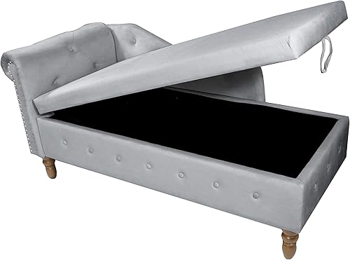 Miniatura 7 de Chaise Lounge para interiores, silla de salón tapizada de terciopelo con almacenamiento y almohada, sofá Chase con brazo enrollado con ribete de