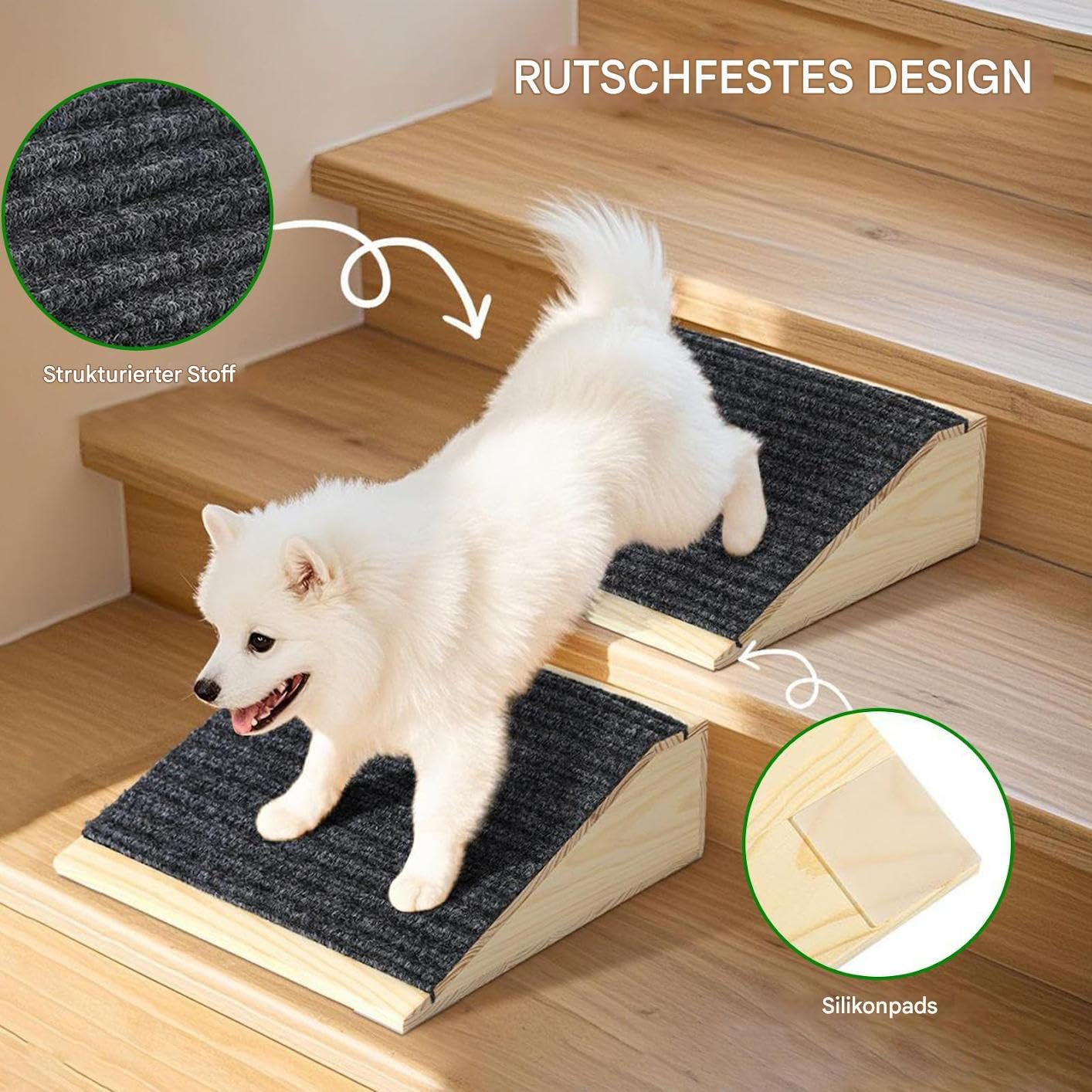 Pet Ramp,Leichte Steighilfe Für Hunde Ins Bett - Hilfe für verletzte und ältere Haustiere und Katzen mit rutschfesten Stufen für hohe Plätze im Haus für Bett, Sofa