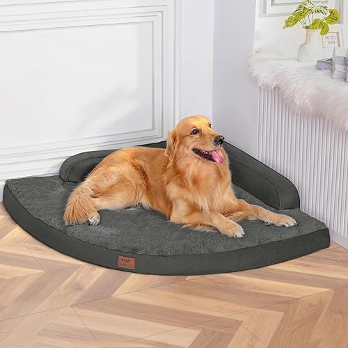Cama grande para perros  Cama ortopédica XL de espuma viscoelástica para perros con funda extraíble lavable, camas impermeables para mascotas con