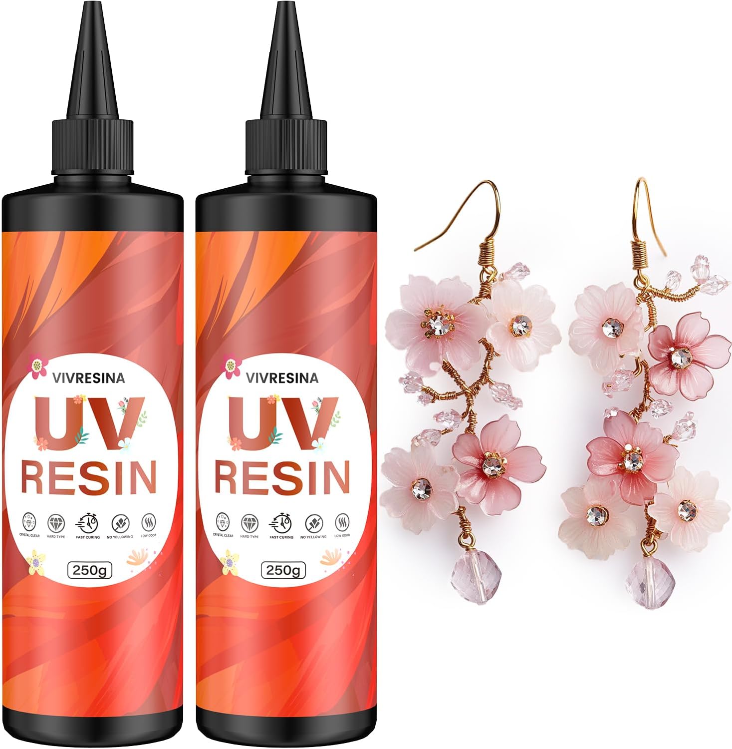 UV Resin 500g Upgraded Hard Type Crystal Clear Fast Curing No Yellowing Low Odor Ultraviolet Resina Epoxica for Art Craft Jewelry Making