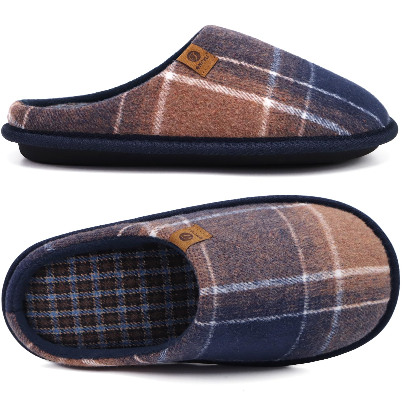 ONCAI Pantofole da Uomo Invernali, Comoda Memory Foam Calde Scarpe da Casa in Lana Con Suola Antiscivolo Taglia 40-49 EU