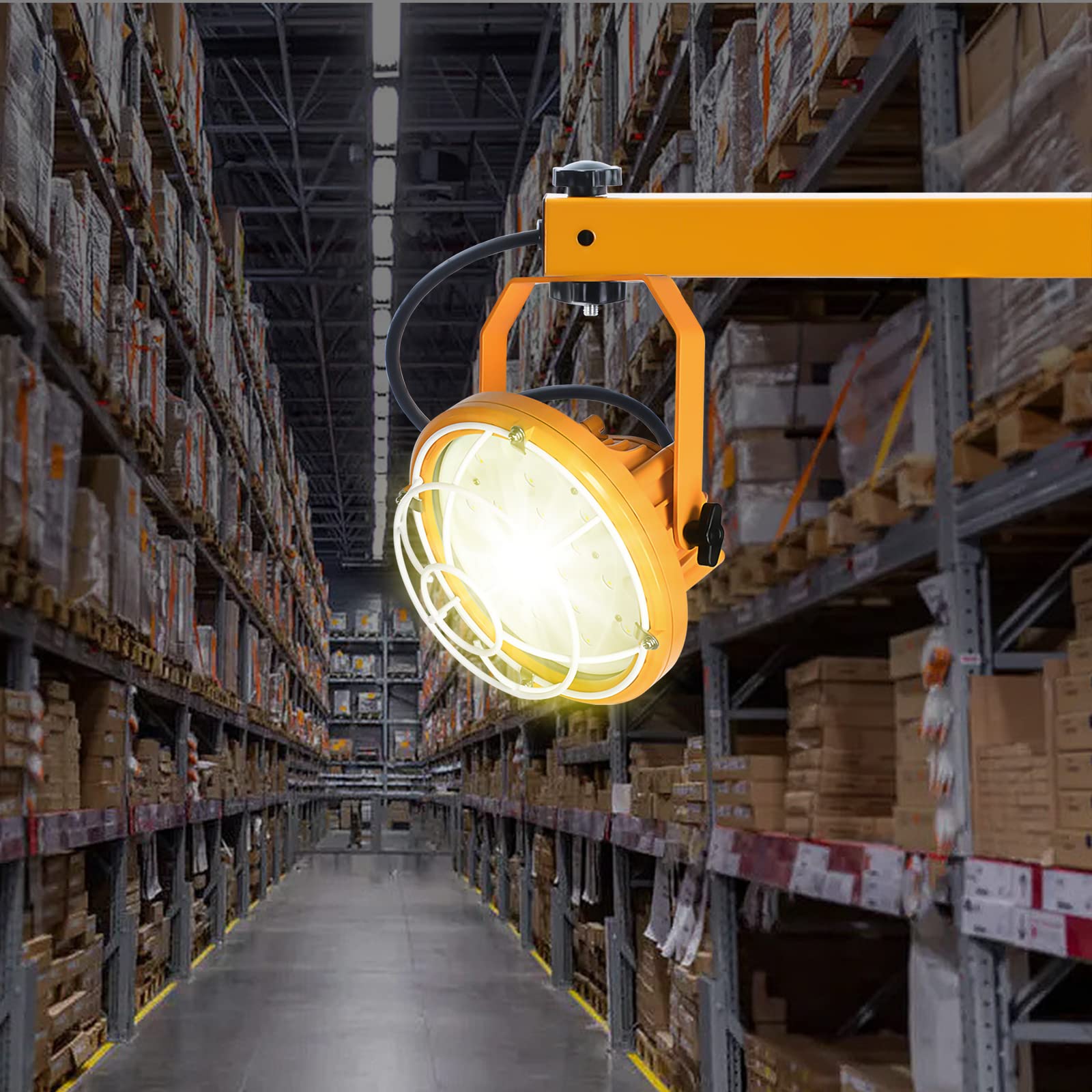 G GJIA 50W LED Dock Light – 7000 Lumens, 40" Folding Arm, IP65, ETL Listed For Trailers & Warehouses