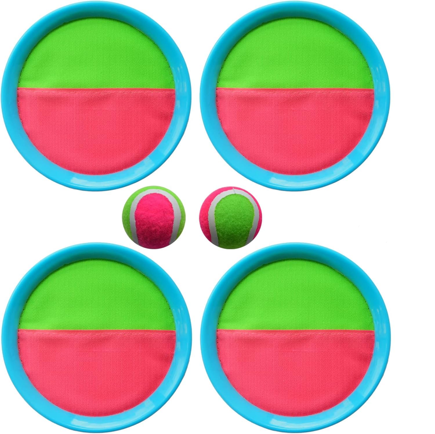 ORCHID M Toss and Catch Ball Set Velcro Ball Catch Game Toys Paddle Catch Ball and Toss Game Set Outdoor Toys Game Playground Sets for Backyards Garden Toys for Kids Children Adults Family 7.56 in