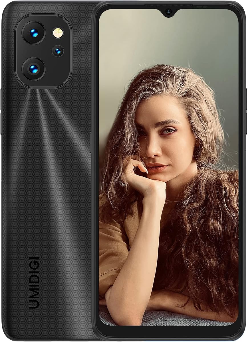 UMIDIGI POWER 7 Teléfono Celular Libre, Octa-Core 4GB+128GB 6150mAh Batería Smartphone Desbloqueado con Pantalla Completa de 6.7" + Teléfono Android con Triple Cámara AI de 20MP, GPS, Huella Facial y Dactilar, WiFi 2.4GHz/5GHz, Garantía