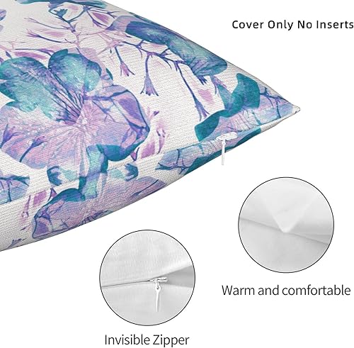 Miniatura 4 de Fundas de almohada de flores moradas de acuarela de 24 x 24 pulgadas, fundas de cojín decorativas para sofá, fundas de almohada para cojines de