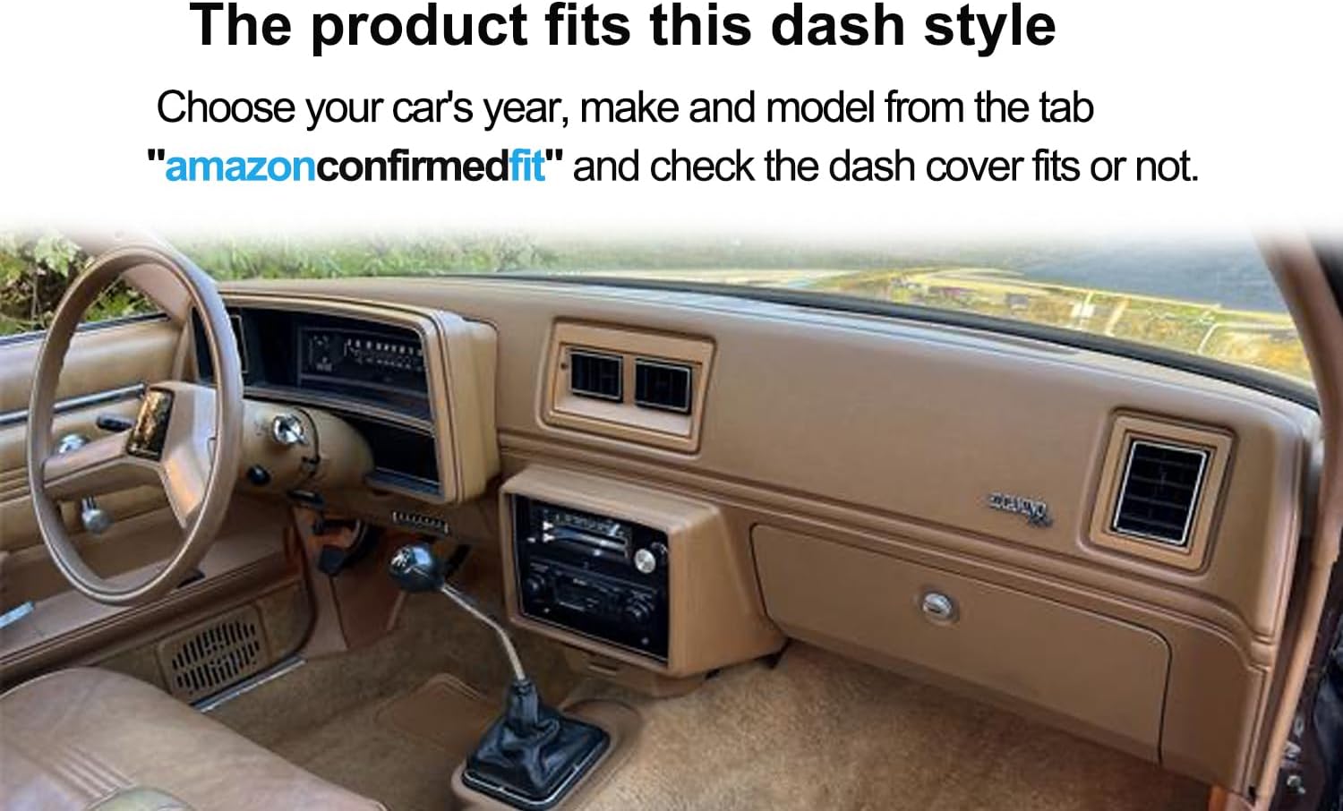 Dash Cover Mat Custom Fit for Chevy Chevrolet Monte Carlo,El Camino,Malibu/GMC Caballero,Dashboard Cover Cap Pad Carpet Protector F233 (Black)
