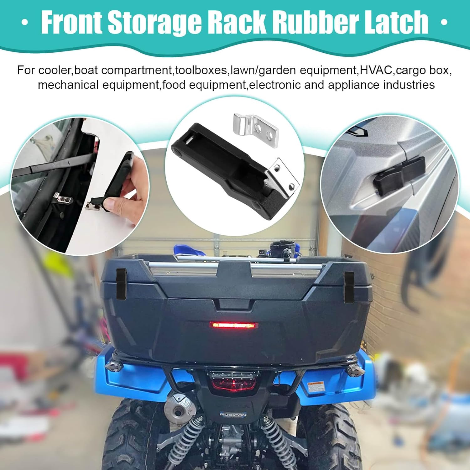 Soft Draw Latch Black with Keeper, Rubber Draw Latch for Cooler & Boat Compartment 4 Pack