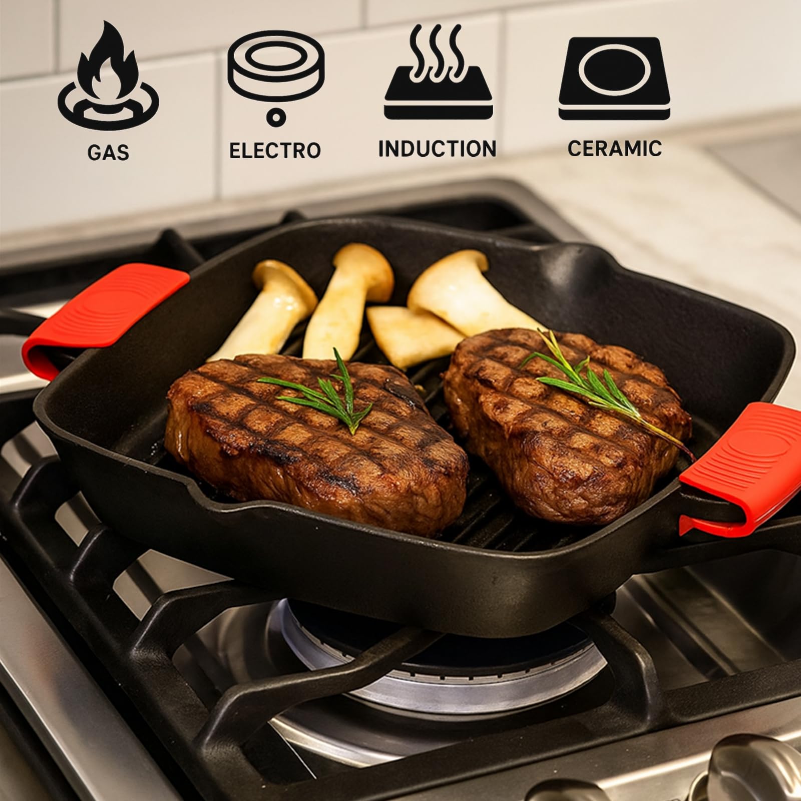 Amazon.com: ZOOFOX Cast Iron Grill Pan, 10