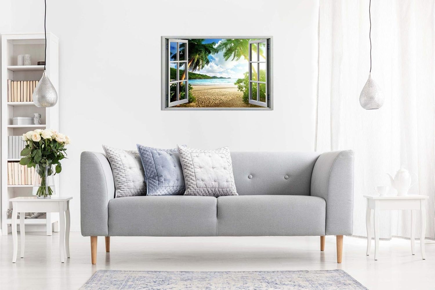 Bеѕt Dеаl Beach Sunset View 3D Window Effect Canvas Wall Art Picture Print (30x20in) Flаѕh Dеаlѕ - 80% оƒƒ Beach Sunset View 3D Window Effect Canvas Wall Art Picture Print (30x20in)
