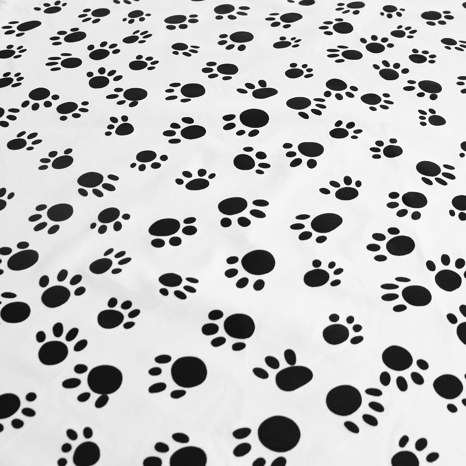 Zen Creative Designs Poly Cotton Animal Paw Print Fabric 58 Inch Wide/Animal Print Fabric/Craft & Sewing Material (5 Yards, Big Paw Print Black on White)