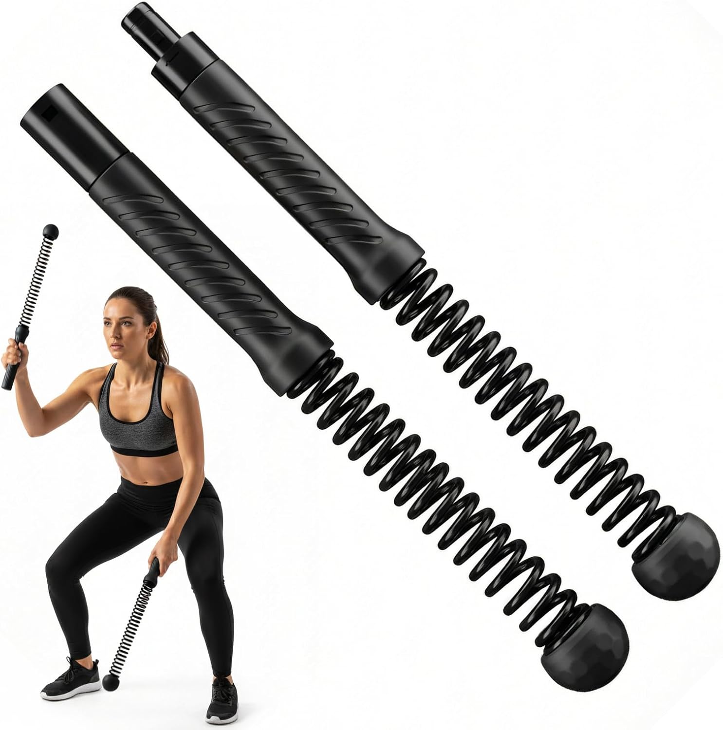 Cordless Battle Ropes for Home Gym, Portable Training Ropeless Battle Ropes for Men & Women, Arm Exerciser Rope for Strength Building, HIIT Workouts, Tool-Free Assembly & Disassembly