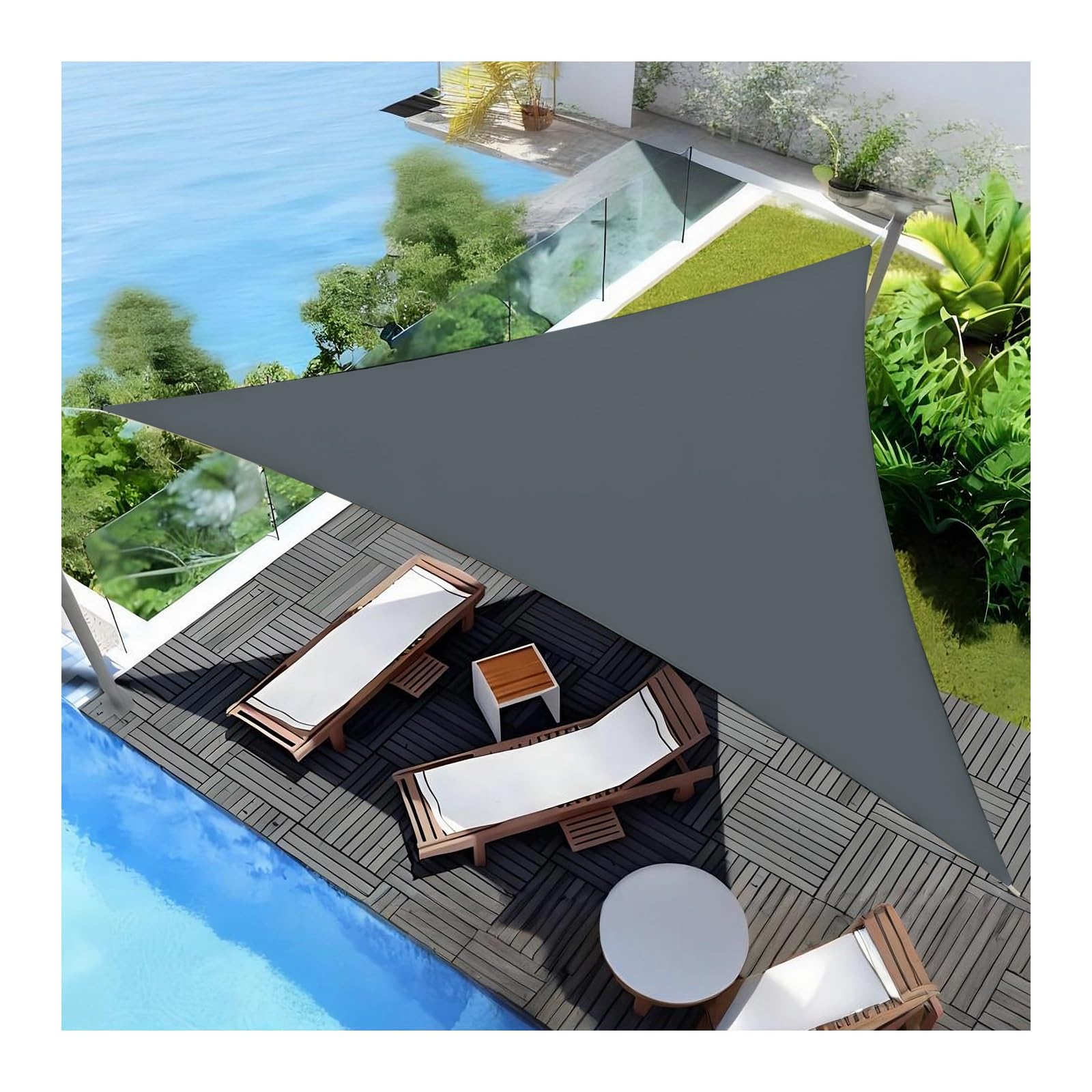 Voile d'ombrage triangulaire en tissu Oxford haut de gamme pour sublimer votre terrasse