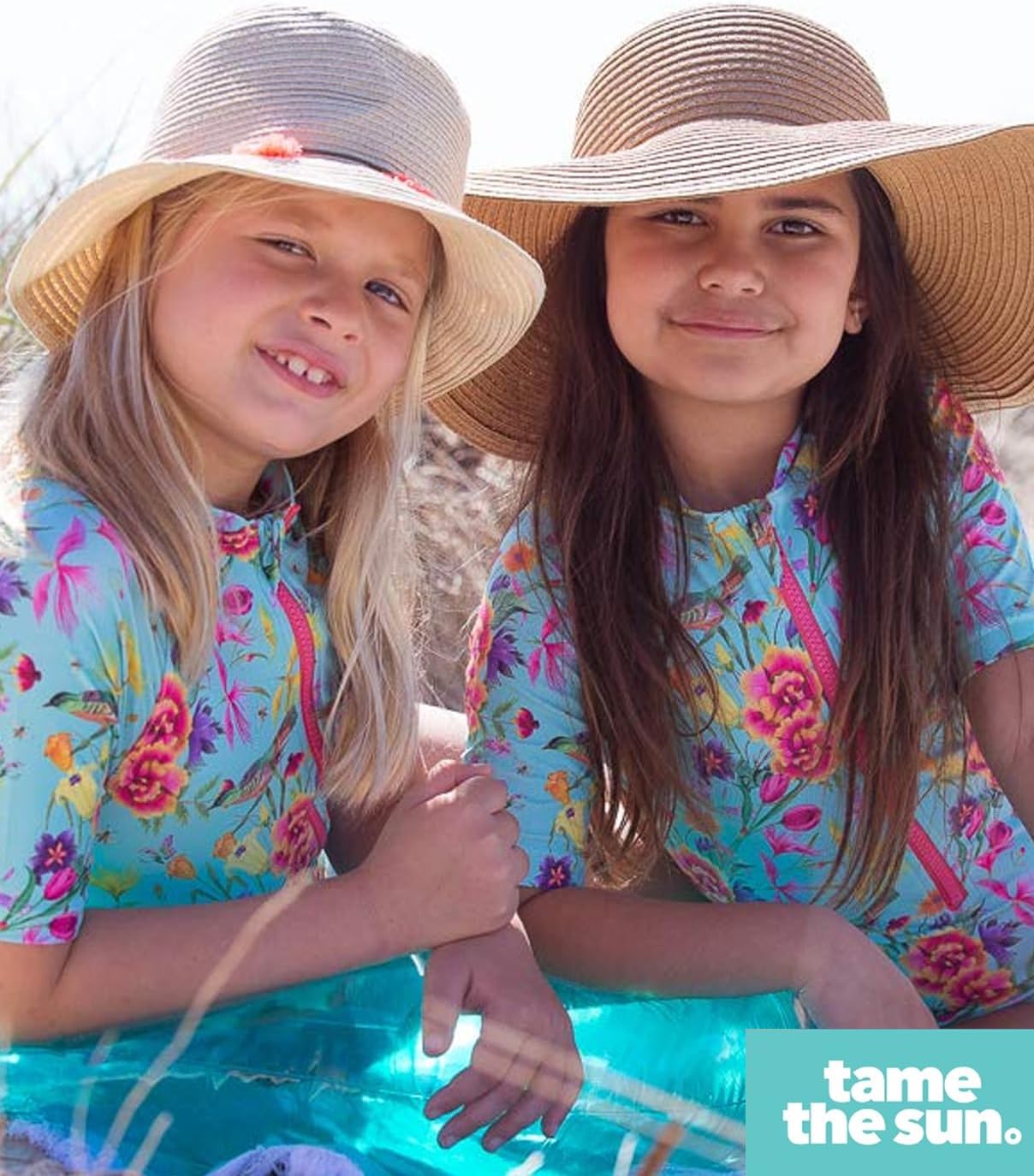 Tame the Sun Long Sleeve Girls' Swimsuit - Rash Guard with Frills, UPF 50+ Zipper Swimwear - Bathing Suit for Ages 3-12 - Image 2