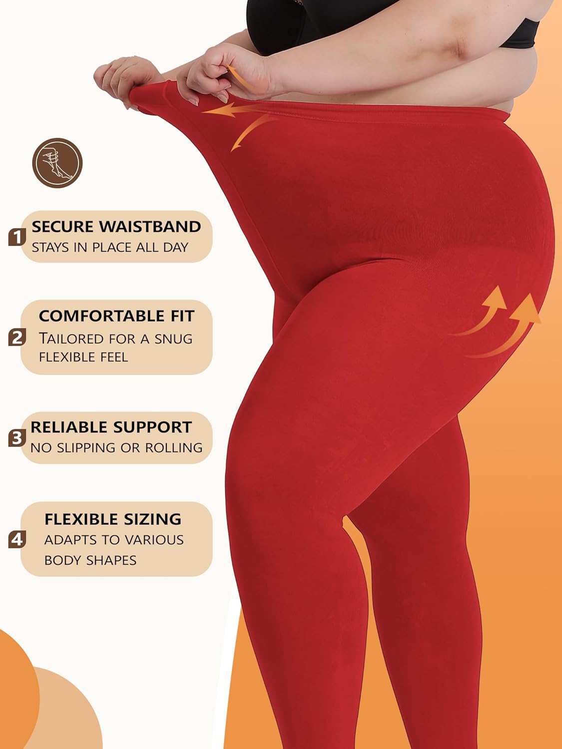 DORALLURE Plus Size Fleece Lined Tights Women, Opaque Winter Warm thermal Leggings Pantyhose - Image 5