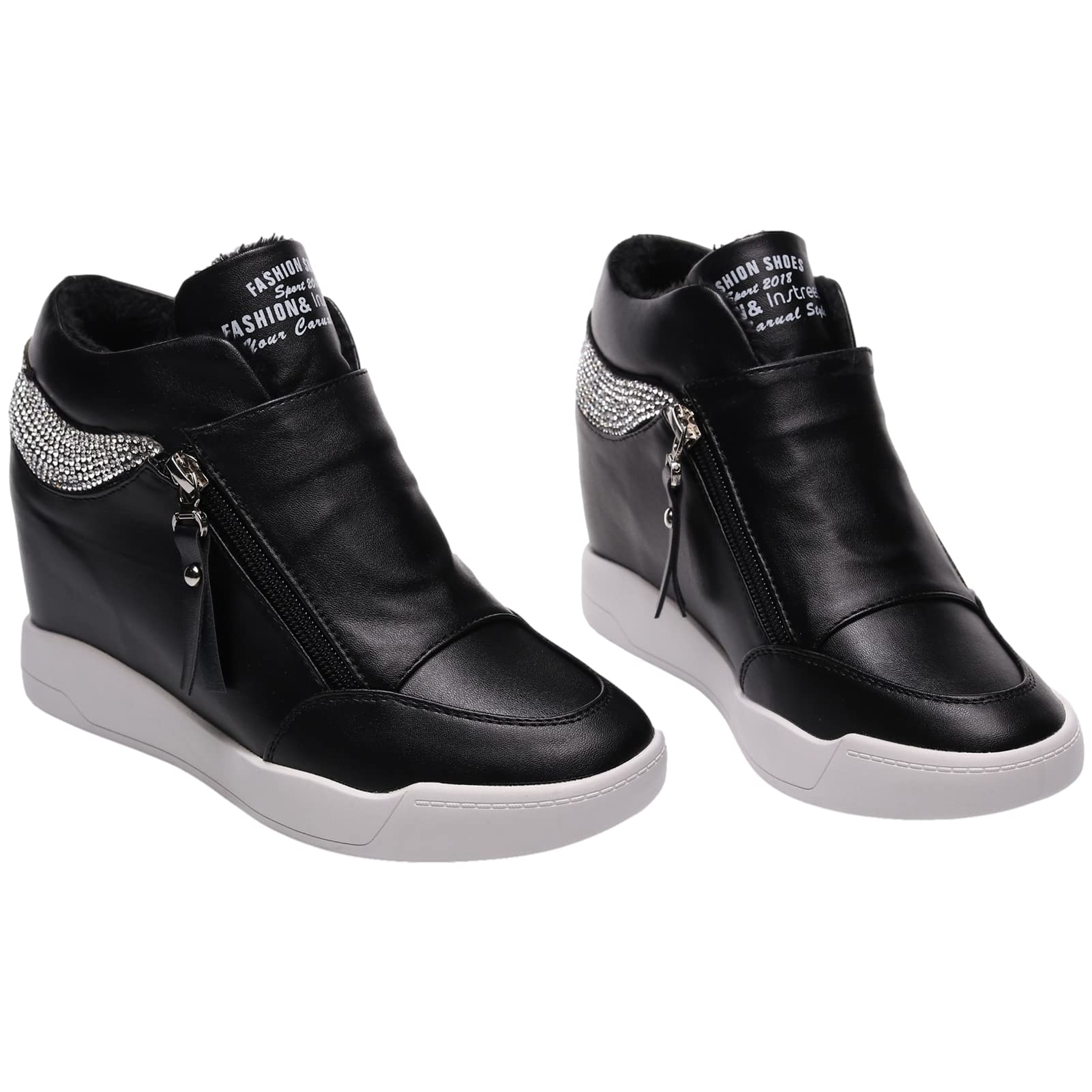 rismart Mujer Cuña Plataforma Botín Elegante Deportivos Zapatillas Zapatos
