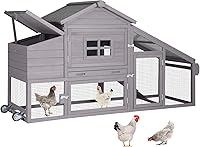 Aivituvin Mobile Chicken Coop with Wheels - Large Outdoor Hen House, Easy Assembly Poultry Cage for Backyard Chickens (67")