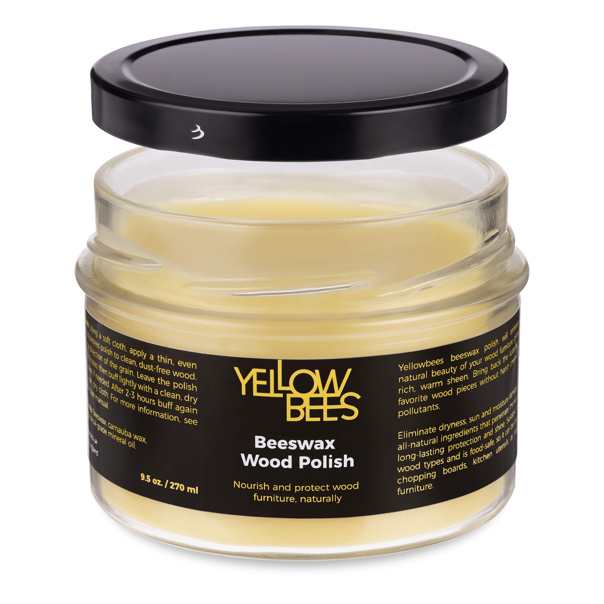 Yellowbees No Smell Furniture Wax, Beeswax Polish for Wood Suitable