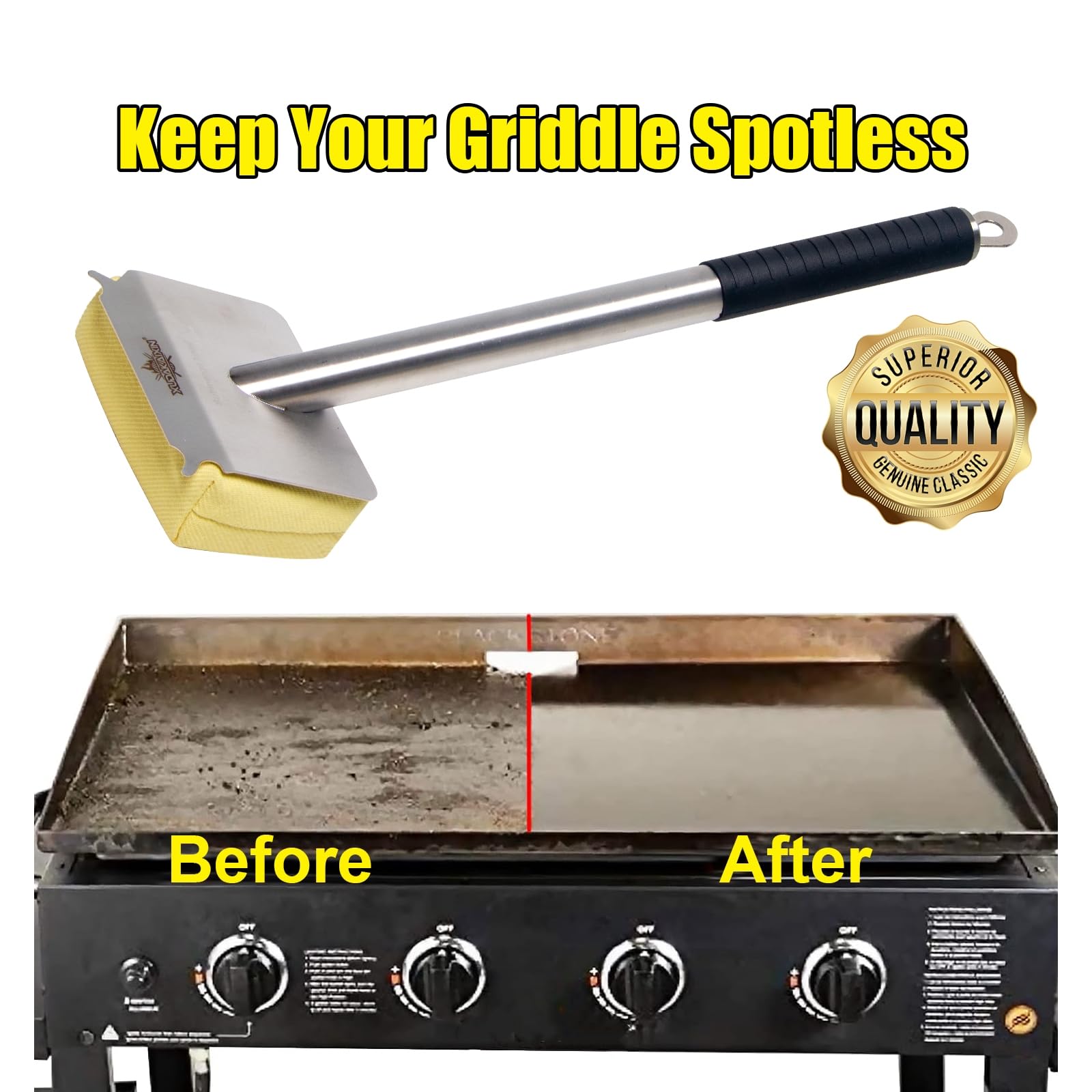 XUDAKAIXIN Spazzola per griglia senza setole, testina di pulizia sostituibile per barbecue, accessori sicuri per griglie in ghisa/porcellana/Weber a gas/carbone, spazzola per griglia per barbecue