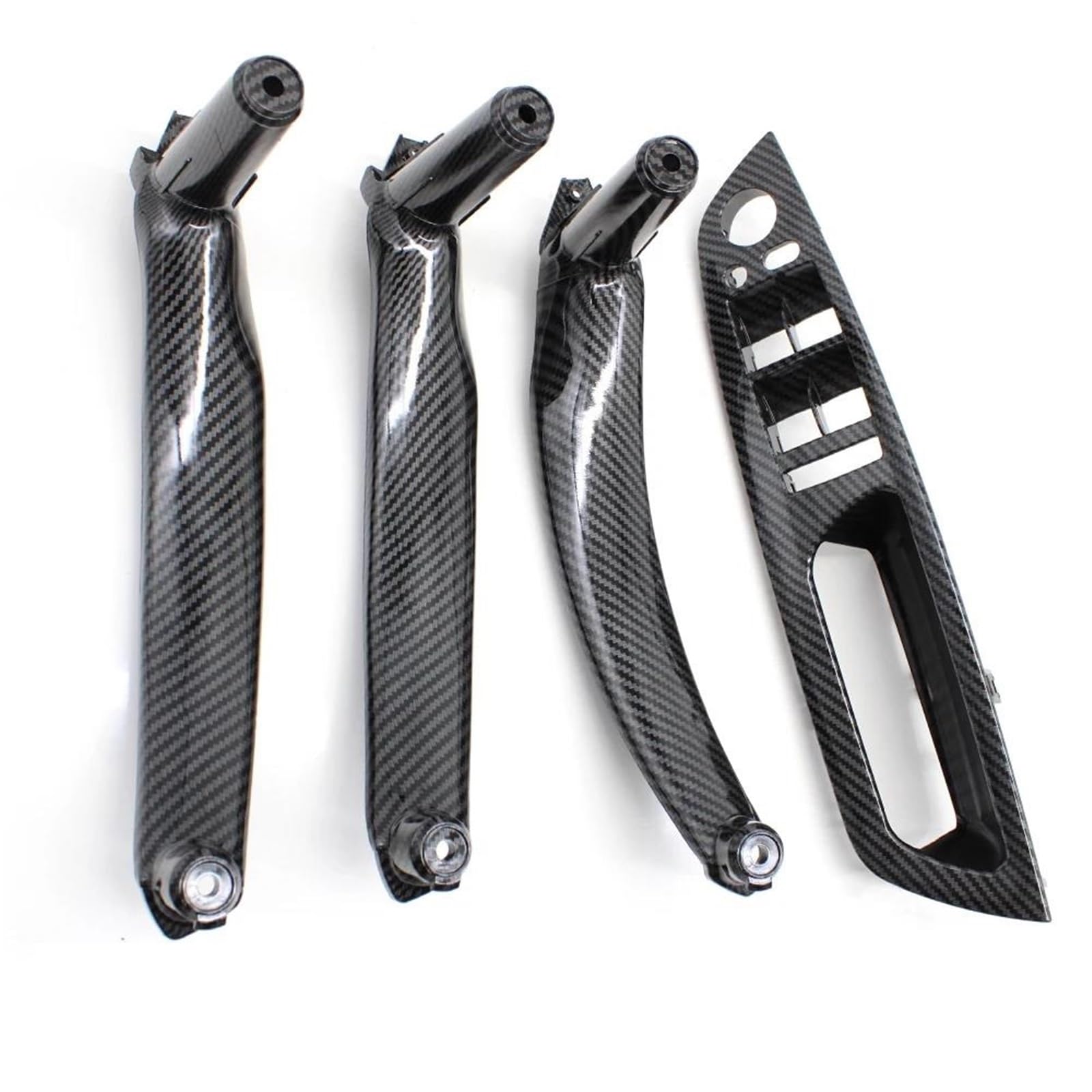JTWMTY LHD RHD 4PCS Set Inteior Door Pull Handle Kit Replacement Parts for BMW X5 X6 E70 E71 2007-2013(RHD Carbon)