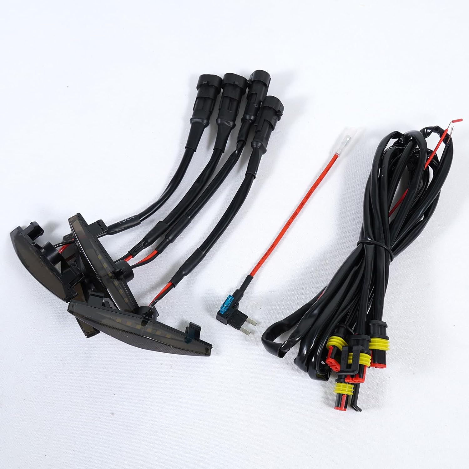 Unifizz Car White LED Lights 4PCS Front Grille Raptor Lamps Car Accessories with Harness and Fuse, Compatible with Toyotaa 4Runner SR5 2014-2019, TRD Off-Road, Limited, TRO Pro, 2014-2021 TRD Pro