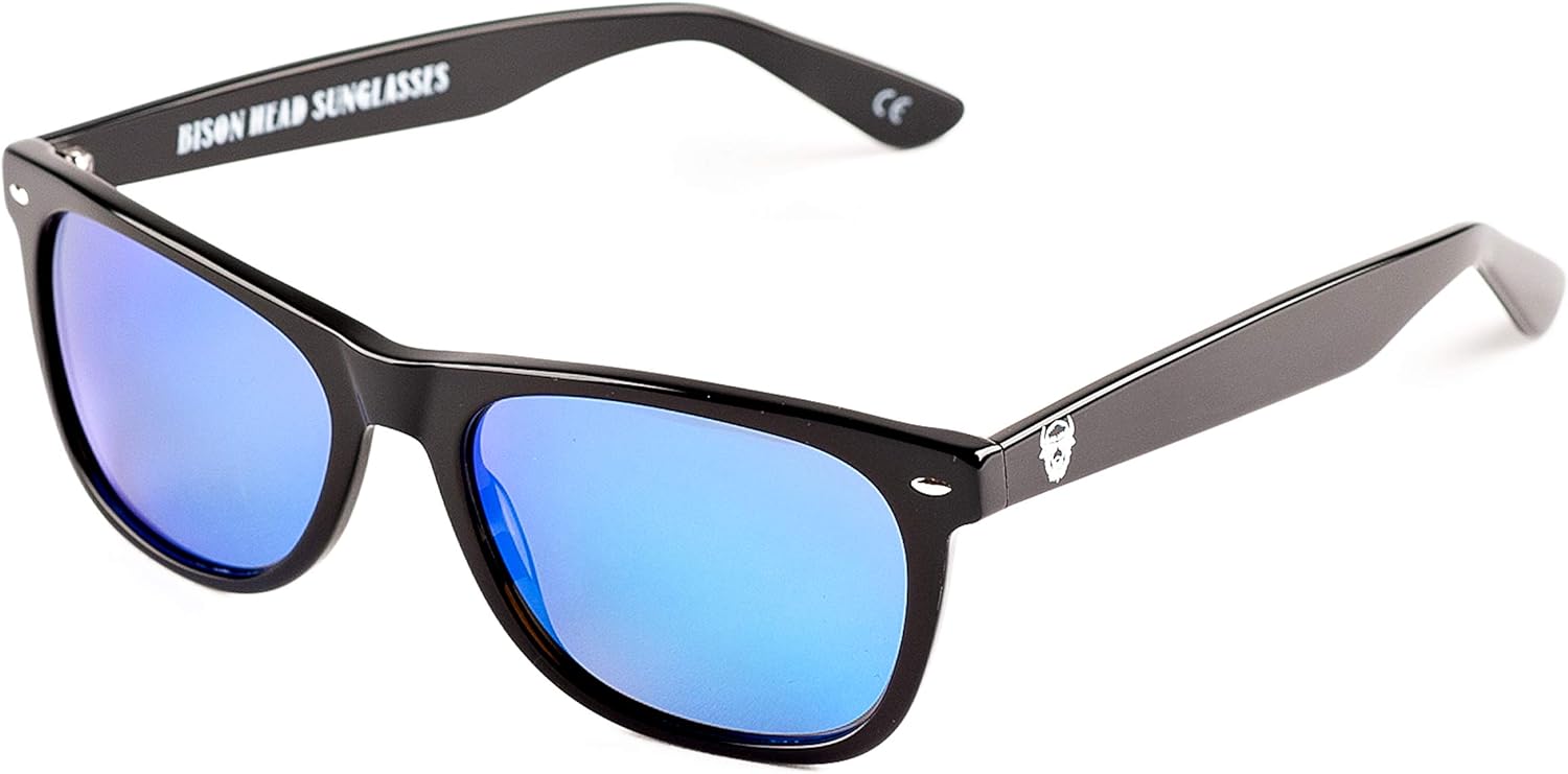 Bison Head classic style Sunglasses XXL (Blue)