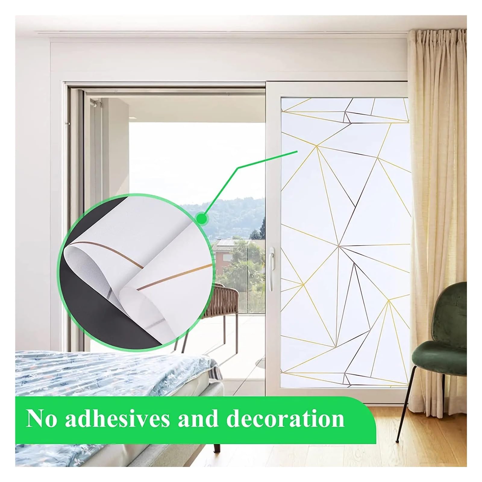 Película electrostática for ventanas no adhesiva | Ventana de oficina en casa de varios tamaños: decoración de aislamiento de bloqueo de luz electrostática(75x200 cm)
