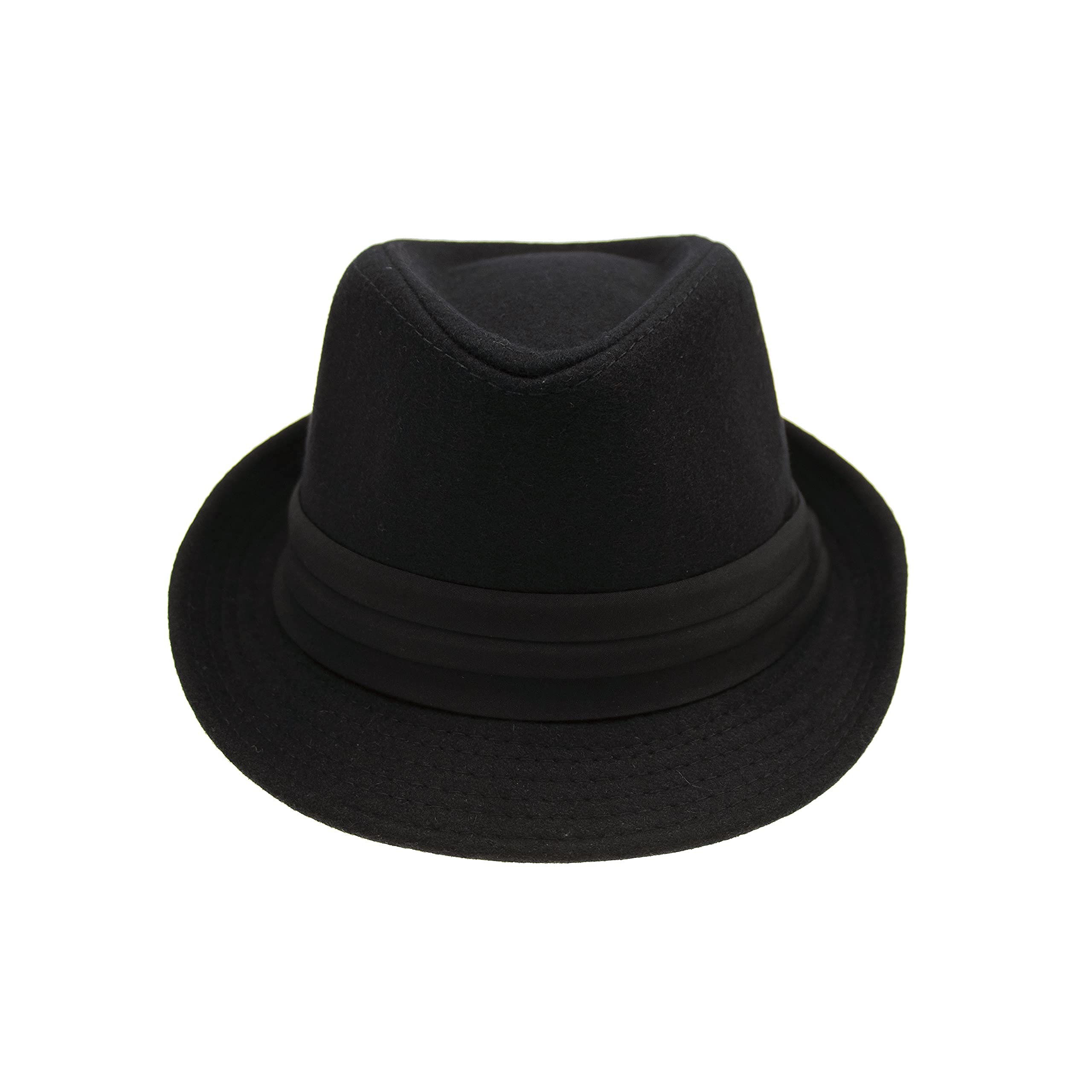 Vikodah Felt-Trilby-Fedora-Hat for Kids Short Brim Manhattan Gangster Cap for Boys 4-8Yrs Black, 4-8 Years - Image 4