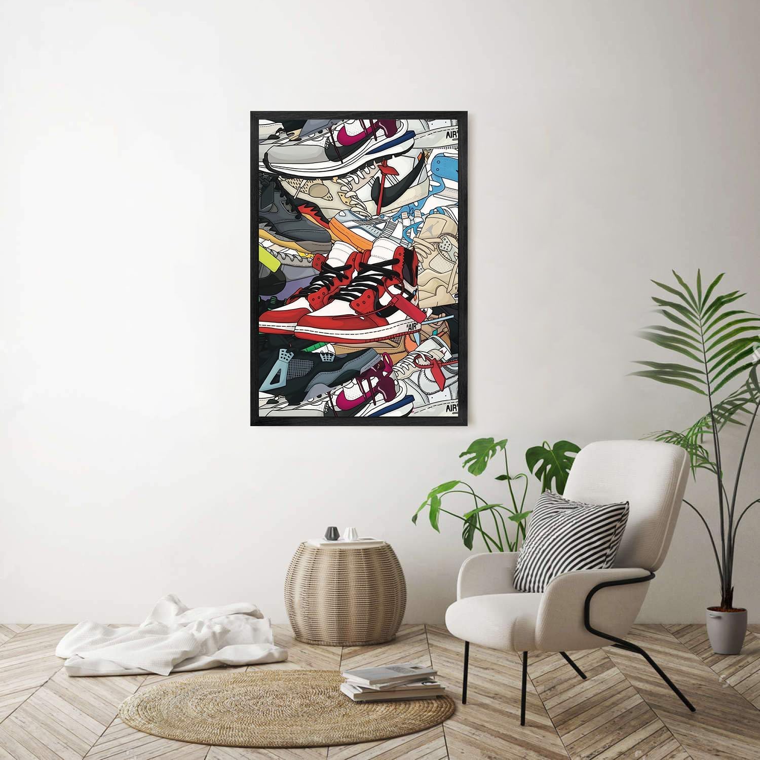 AJ Shoe Poster,Sports Themed Wall Art Boy Room, Shoe Box series Aesthetic Cool poster Teen Boy Men Room Dorm Bedroom Wall Decoration (24" L*16" W)