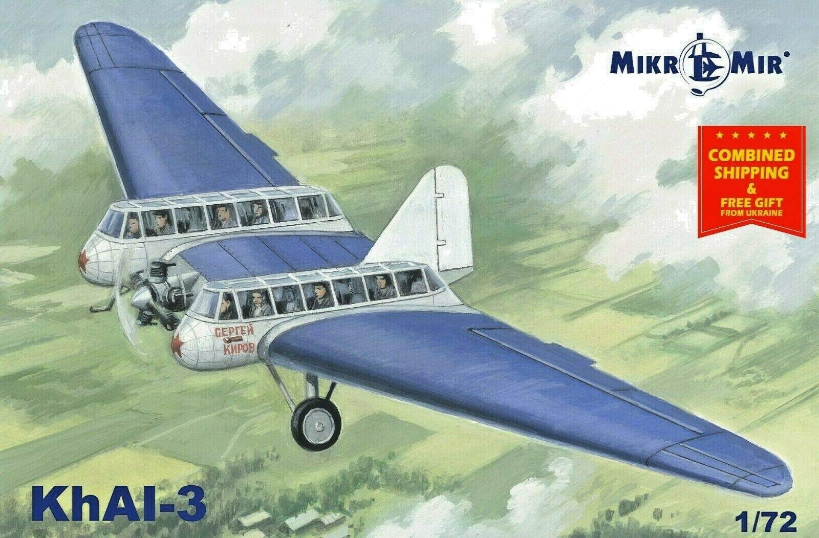 Micro Mir72-014 - 1/72 MM Passenger Glider 72-014 Khai-3, Plastic Model kit