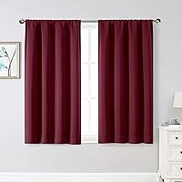 Vista 63 de Cortinas opacas para dormitorio, sala de estar, juego de 2 paneles de 54 pulgadas de largo, cortinas de oscurecimiento de habitación con aislamiento